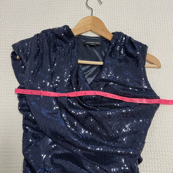 Alexander Wang Midnight Blue Sequin Mini Cowl Neck Cocktail Dress - Picture 7 of 9